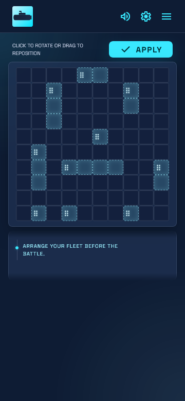 Мобильный интерфейс и ручная расстановка флота в HiddenFleet